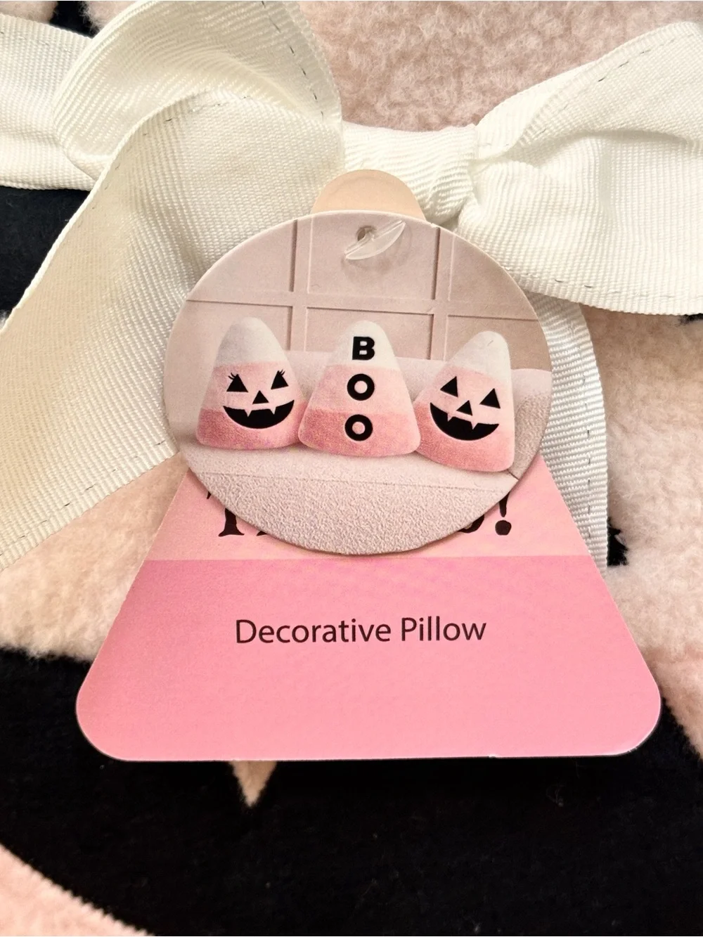 NEW Pink Candy Corn Halloween Pillows